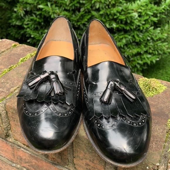 Vintage Ferragamo Black Fringe & Tassel Slip On Dress Shoe - gorgeous!